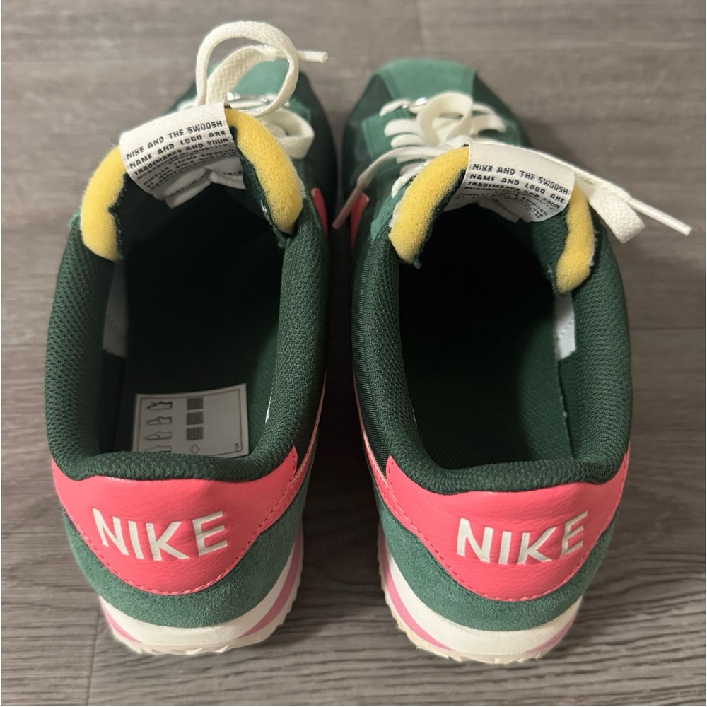 Nike Cortez Green and Pink Sneakers - Picture 8 of 11